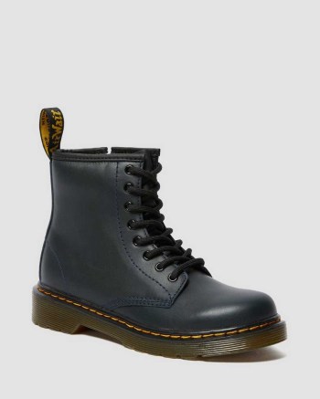 Dr Martens Junior 1460 Leather Šnurovacie Čižmy Detske Námornícka Modrá | 9763-IPONE